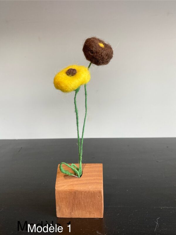 Fleurs en laine feutrée – Image 2
