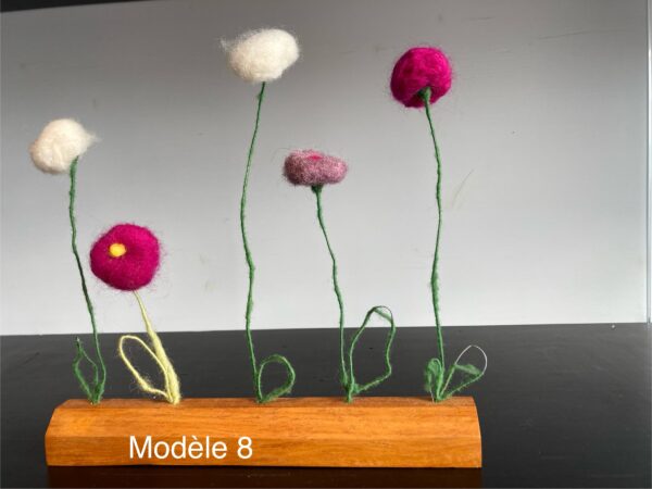 Fleurs en laine feutrée – Image 9